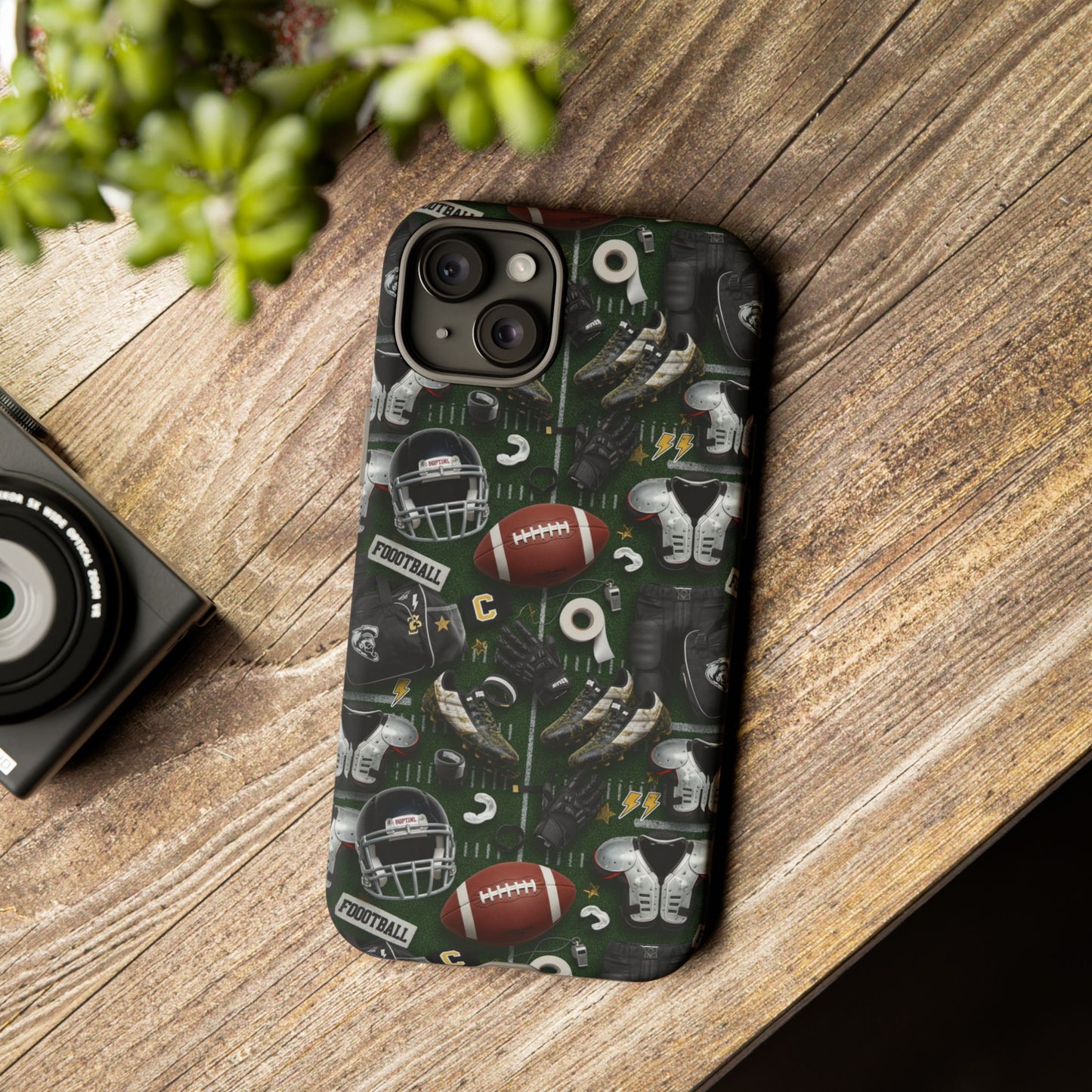 Football Pattern Phone Case – Sports Fan Tough Protective Game Day Case