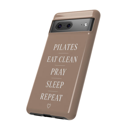Pilates Phone Case | Eat Clean Pray Sleep Repeat Aesthetic | Wellness Girl Gift