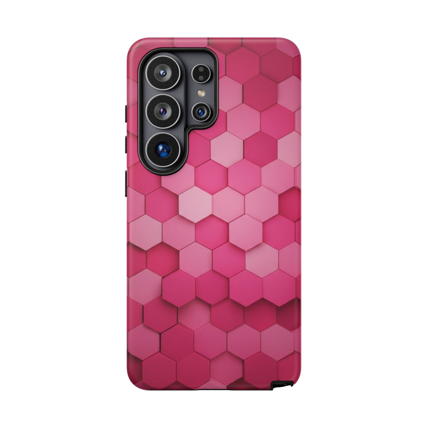 Hot Pink Hexagon Phone Case | Honeycomb Geometric Aesthetic | Cute Pink iPhone & Samsung Tough Protective Case