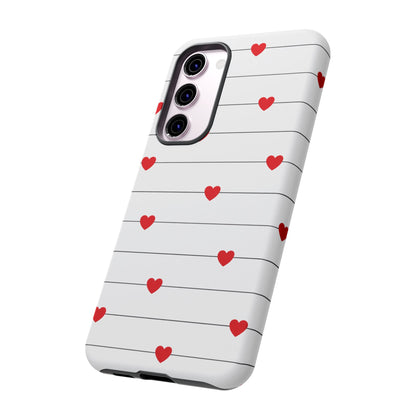 Red Heart Stripe iPhone Case | Tough Shockproof Love Aesthetic Cover
