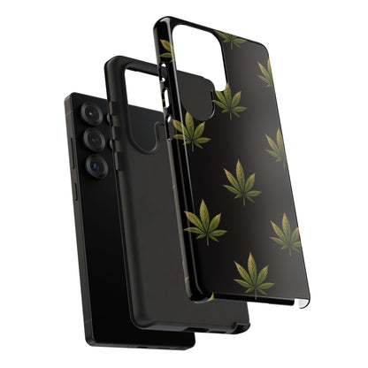 Cannabis Leaf Phone Case Green Weed Leaf Pattern Tough Protective Cover