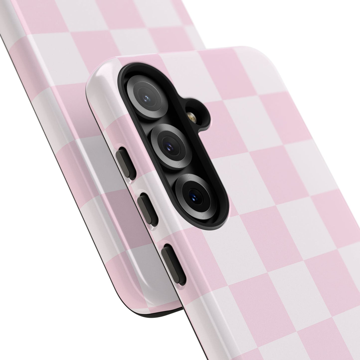 Light Pink Checkerboard Phone Case | Pastel Aesthetic Checkered iPhone & Samsung Tough Case
