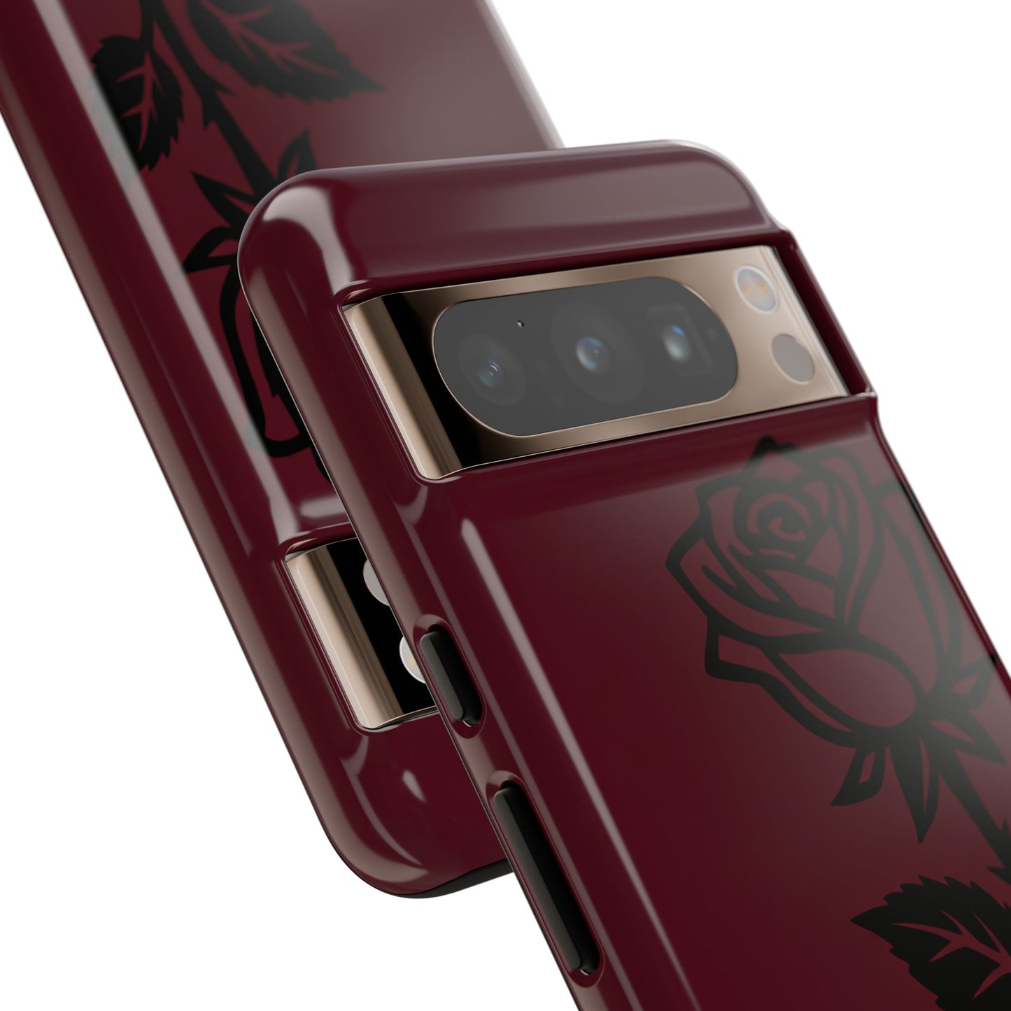 Black Rose Burgundy iPhone Case | Dark Aesthetic Shockproof Protective Cover
