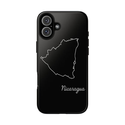 Nicaragua Outline Phone Case – Minimal Country Map Tough Case (iPhone, Samsung, Pixel)
