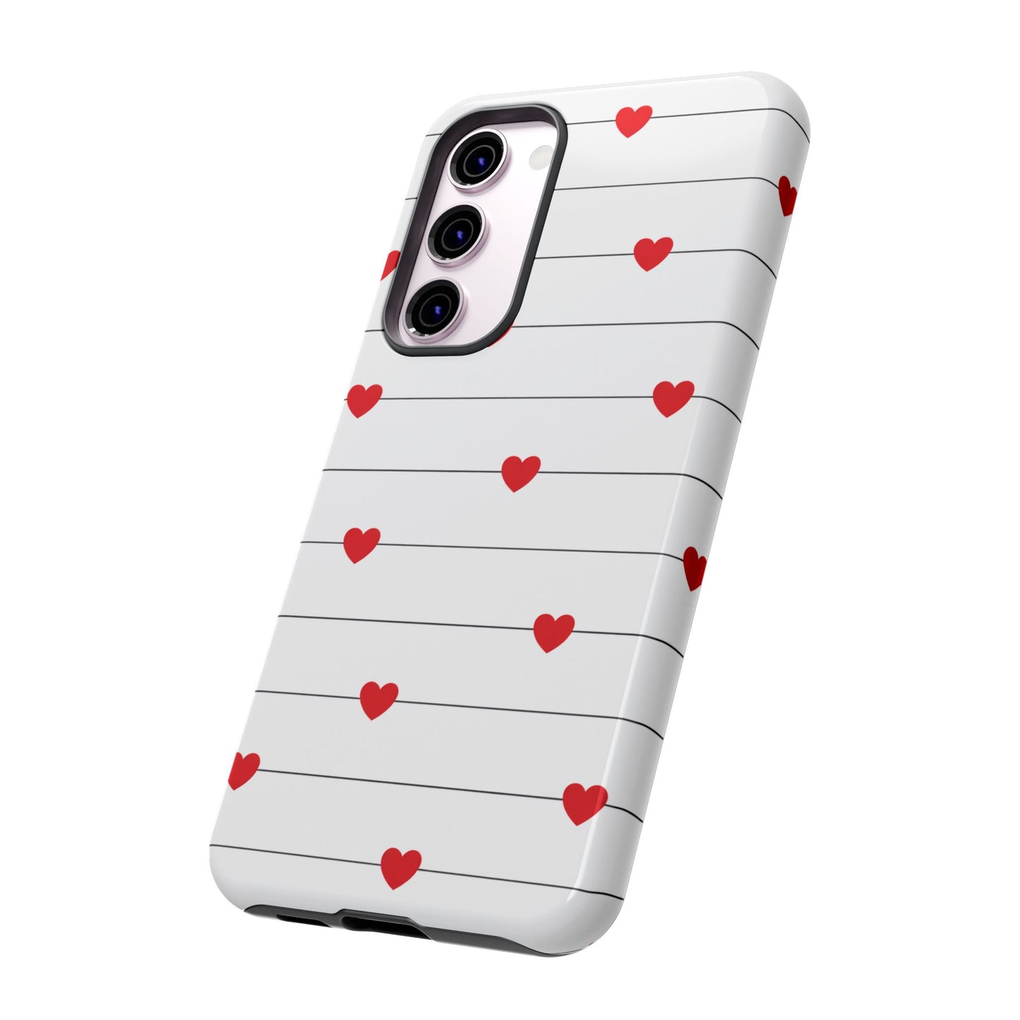 Red Heart Stripe iPhone Case | Tough Shockproof Love Aesthetic Cover