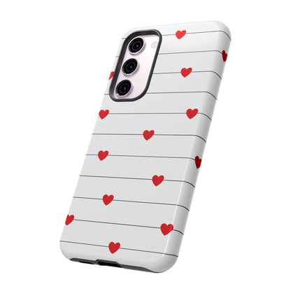 Red Heart Stripe iPhone Case | Tough Shockproof Love Aesthetic Cover