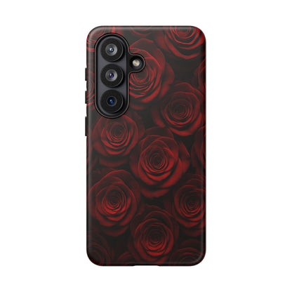 Dark Red Rose Phone Case – Gothic Floral Tough Case (iPhone, Samsung, Pixel)