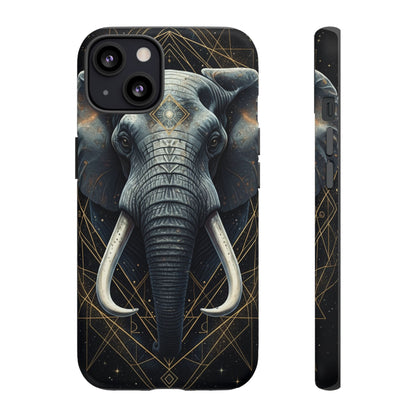 Elephant Mandala Phone Case – Black and Gold Spiritual Elephant Tough Protective Case