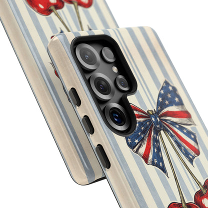 Patriotic Cherry Phone Case Americana Coquette Aesthetic iPhone Samsung