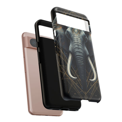 Elephant Mandala Phone Case – Black and Gold Spiritual Elephant Tough Protective Case