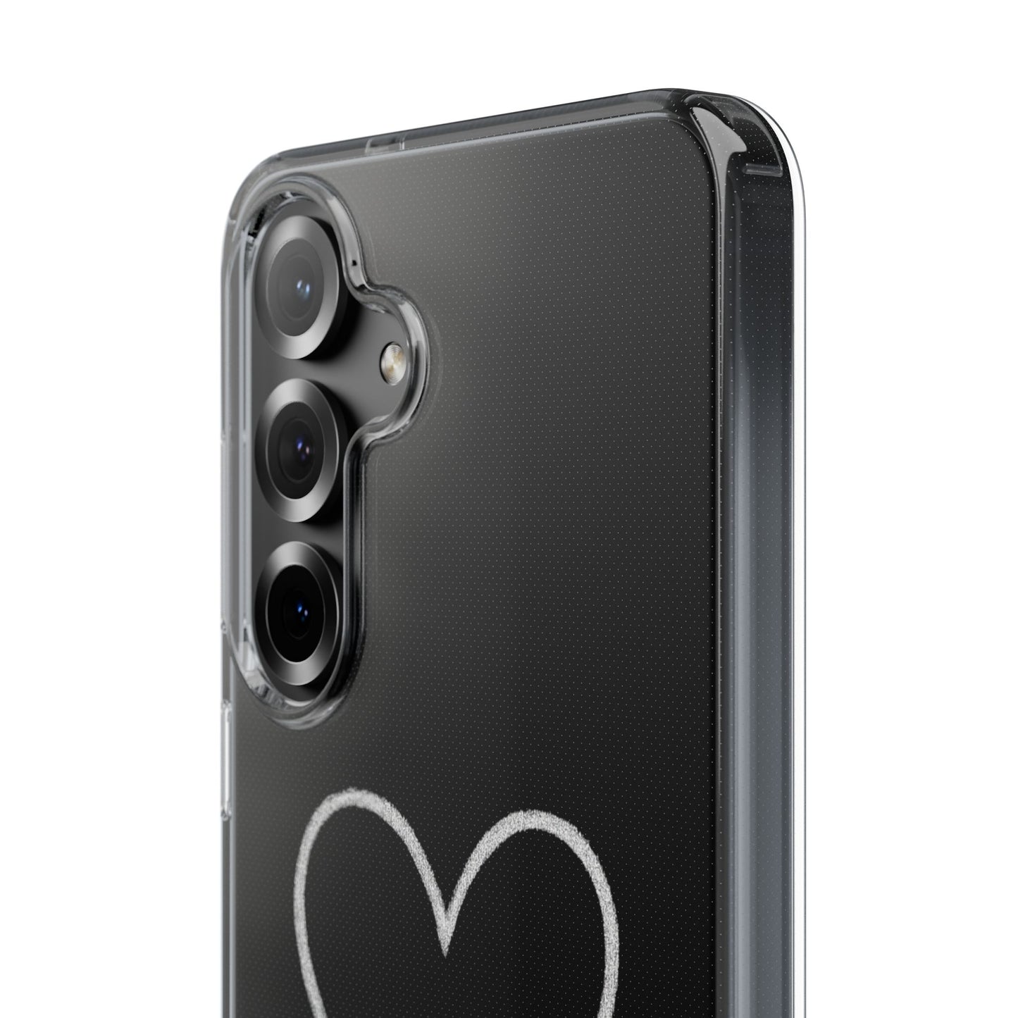 Minimal Hand-Drawn Heart Clear Phone Case | Aesthetic Clear Protective Case