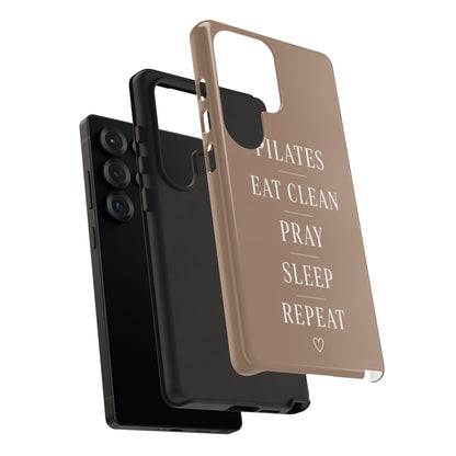 Pilates Phone Case | Eat Clean Pray Sleep Repeat Aesthetic | Wellness Girl Gift