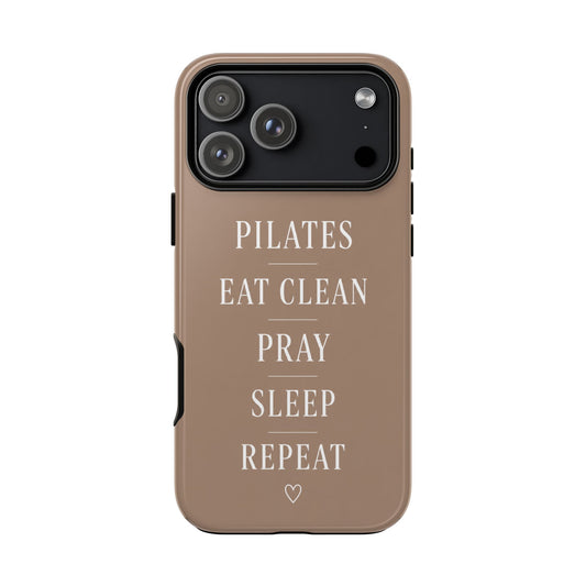 Pilates Phone Case | Eat Clean Pray Sleep Repeat Aesthetic | Wellness Girl Gift