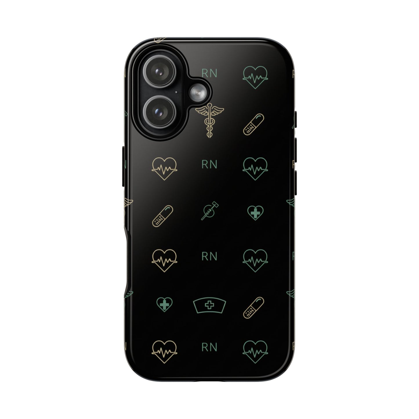 RN Nurse Phone Case – Minimal Medical Icon Pattern Healthcare Worker Tough Case
