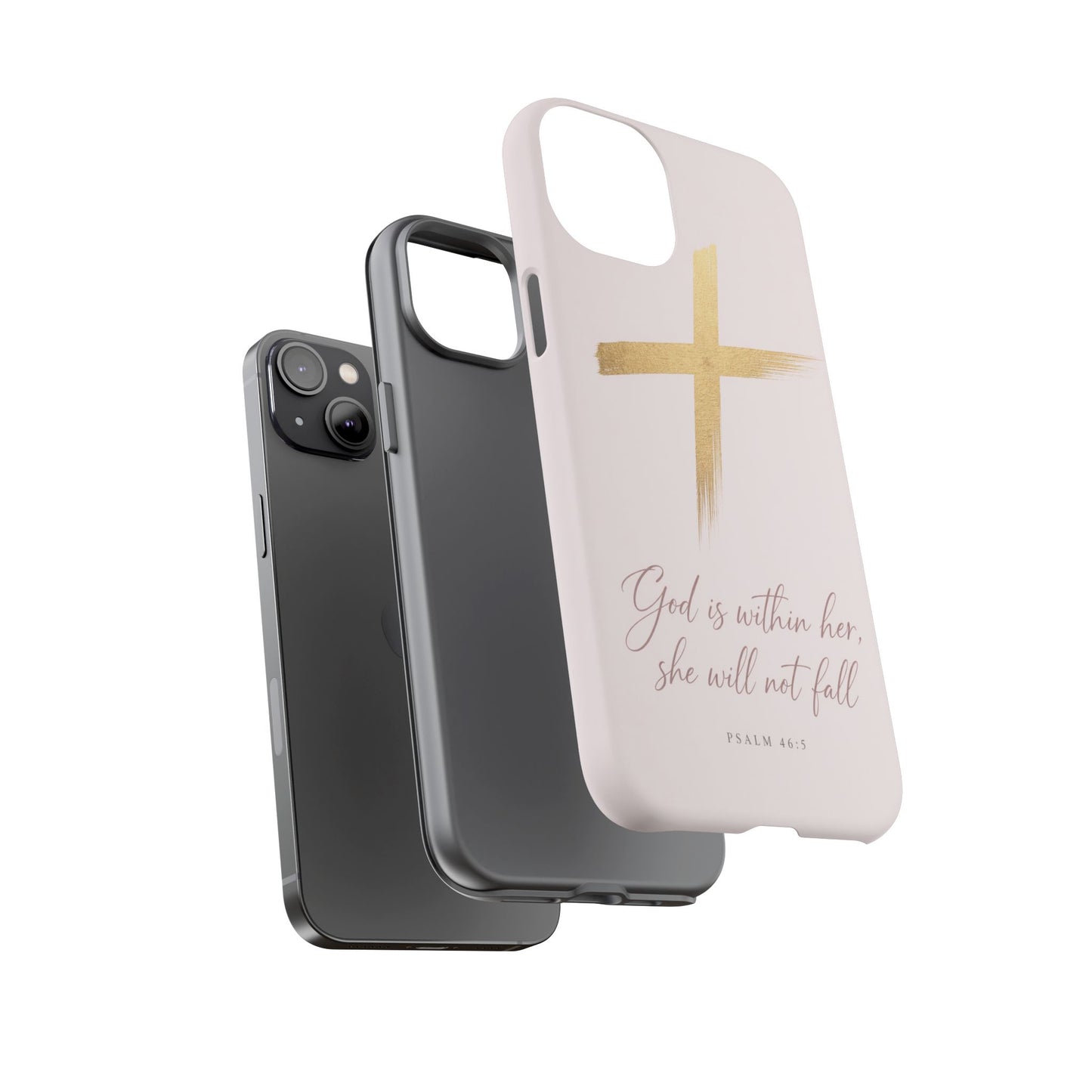Psalm 46:5 God Is Within Her Christian Cross Phone Case Faith Gift