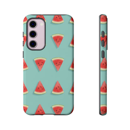 Watermelon Phone Case – Pastel Blue Summer Fruit Tough Case (iPhone, Samsung, Pixel)