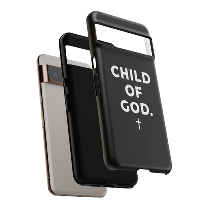 Child of God Phone Case Christian Black Aesthetic Cross Tough Cover