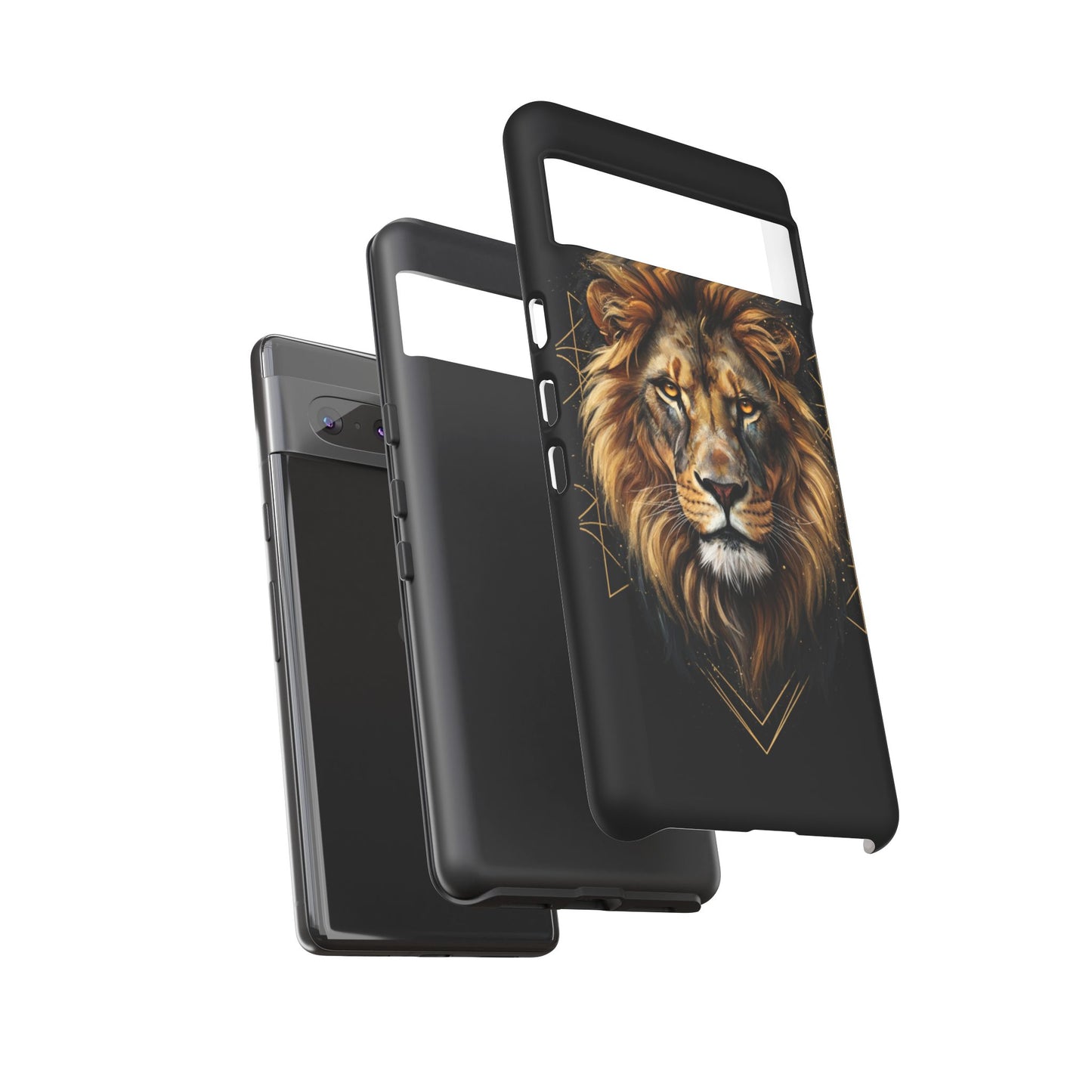 Majestic Lion Phone Case – Black Gold Luxury Lion Art Tough Protective Case