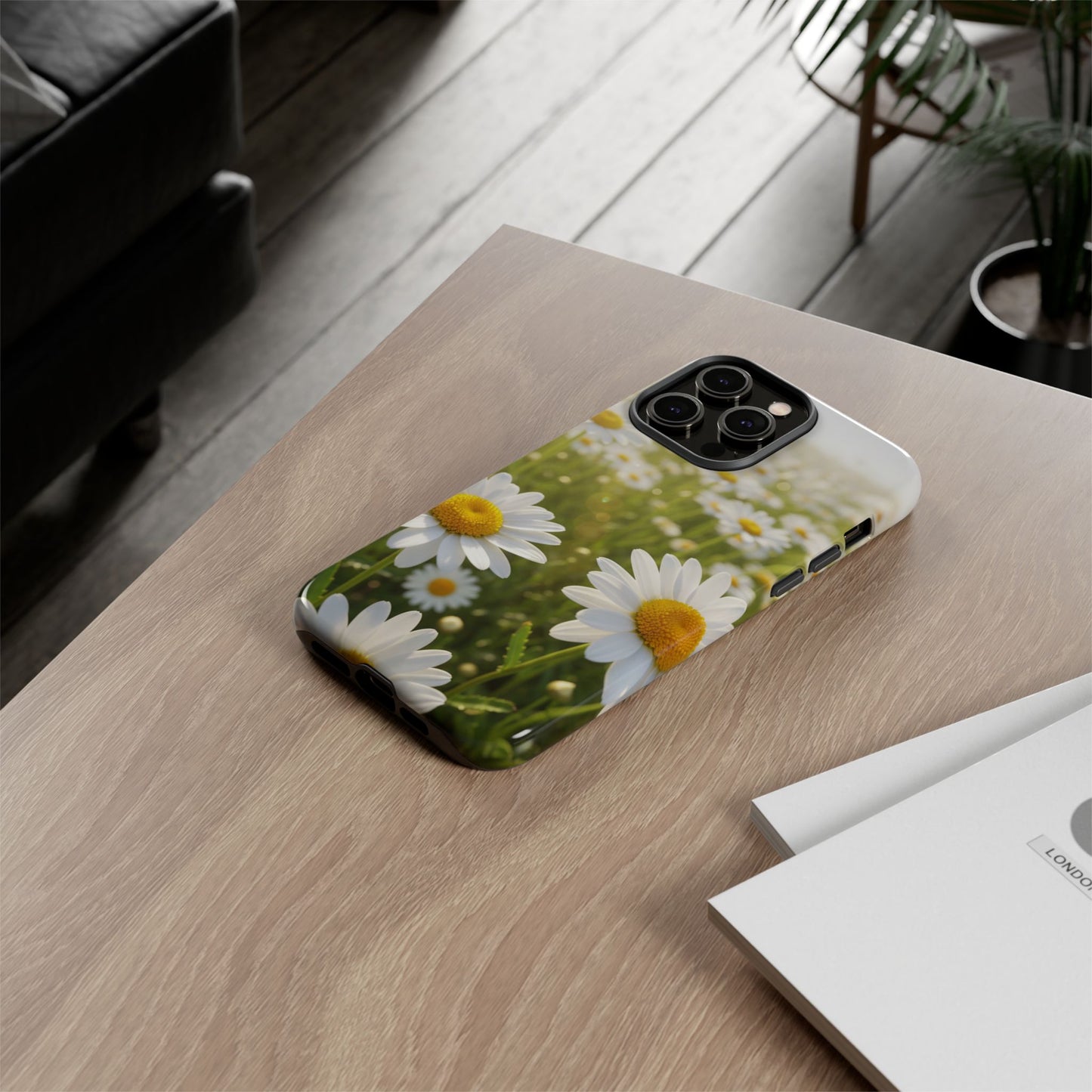 Daisy Phone Case – Floral Spring Field Tough Protective Case (iPhone, Samsung, Pixel)