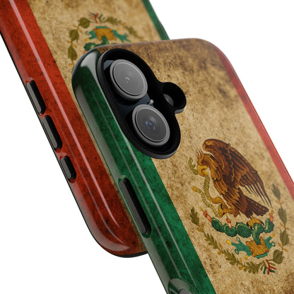 Vintage Mexico Flag Phone Case – Mexican Pride Grunge Flag Aesthetic Tough Case