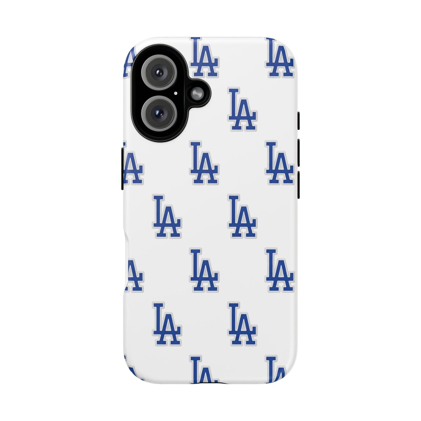 Blue LA Monogram Pattern Phone Case | Minimal Baseball Inspired Tough Cover