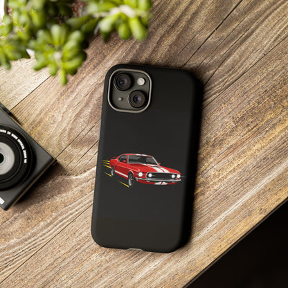 Red Muscle Car Phone Case – Classic Car Racing Tough Protective Case