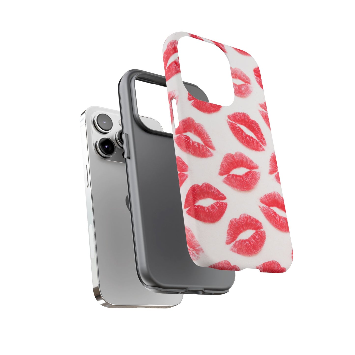 Red Lipstick Kiss Phone Case – Sexy Lip Print Pattern Tough Protective Cover