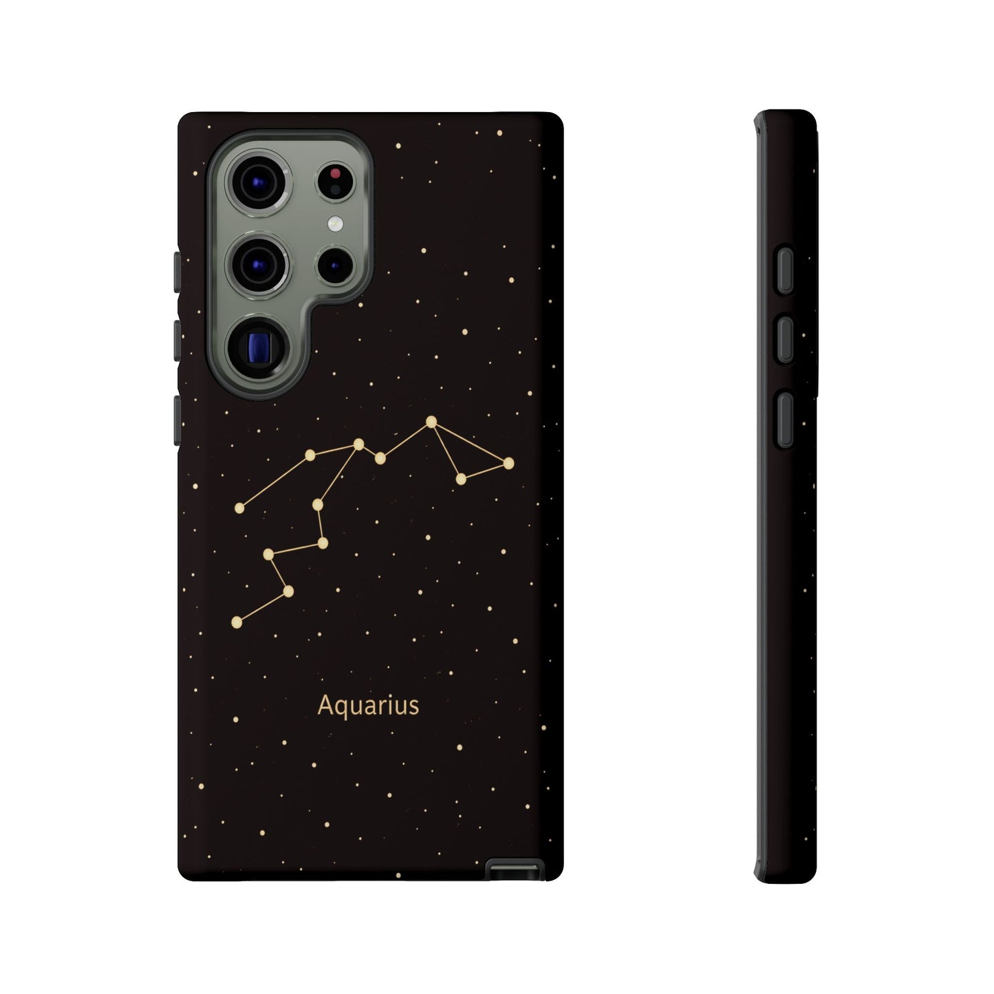 Aquarius Zodiac Constellation Phone Case – Luxe Gold Celestial Cover