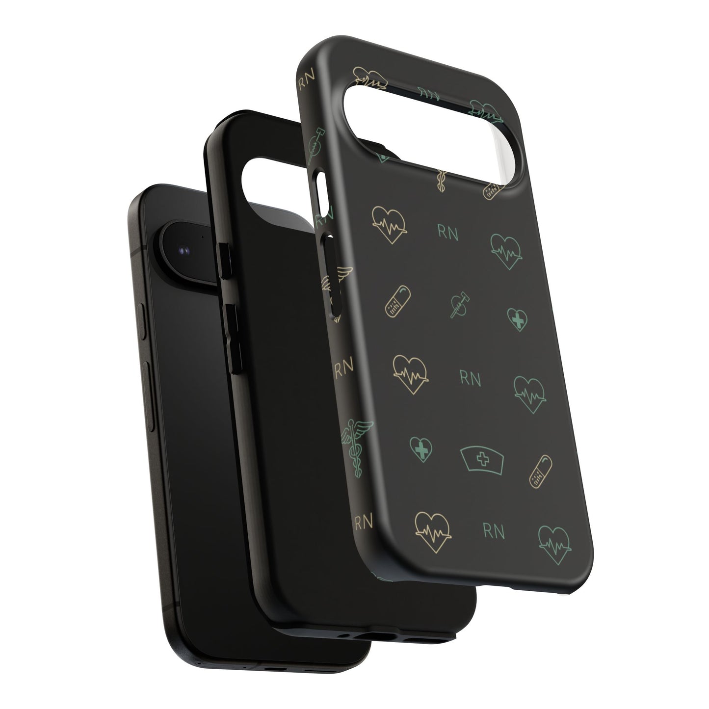 RN Nurse Phone Case – Minimal Medical Icon Pattern Healthcare Worker Tough Case