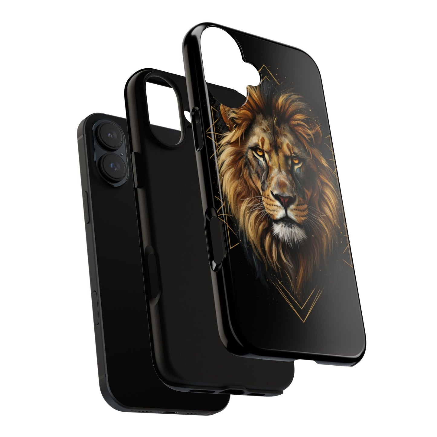 Majestic Lion Phone Case – Black Gold Luxury Lion Art Tough Protective Case
