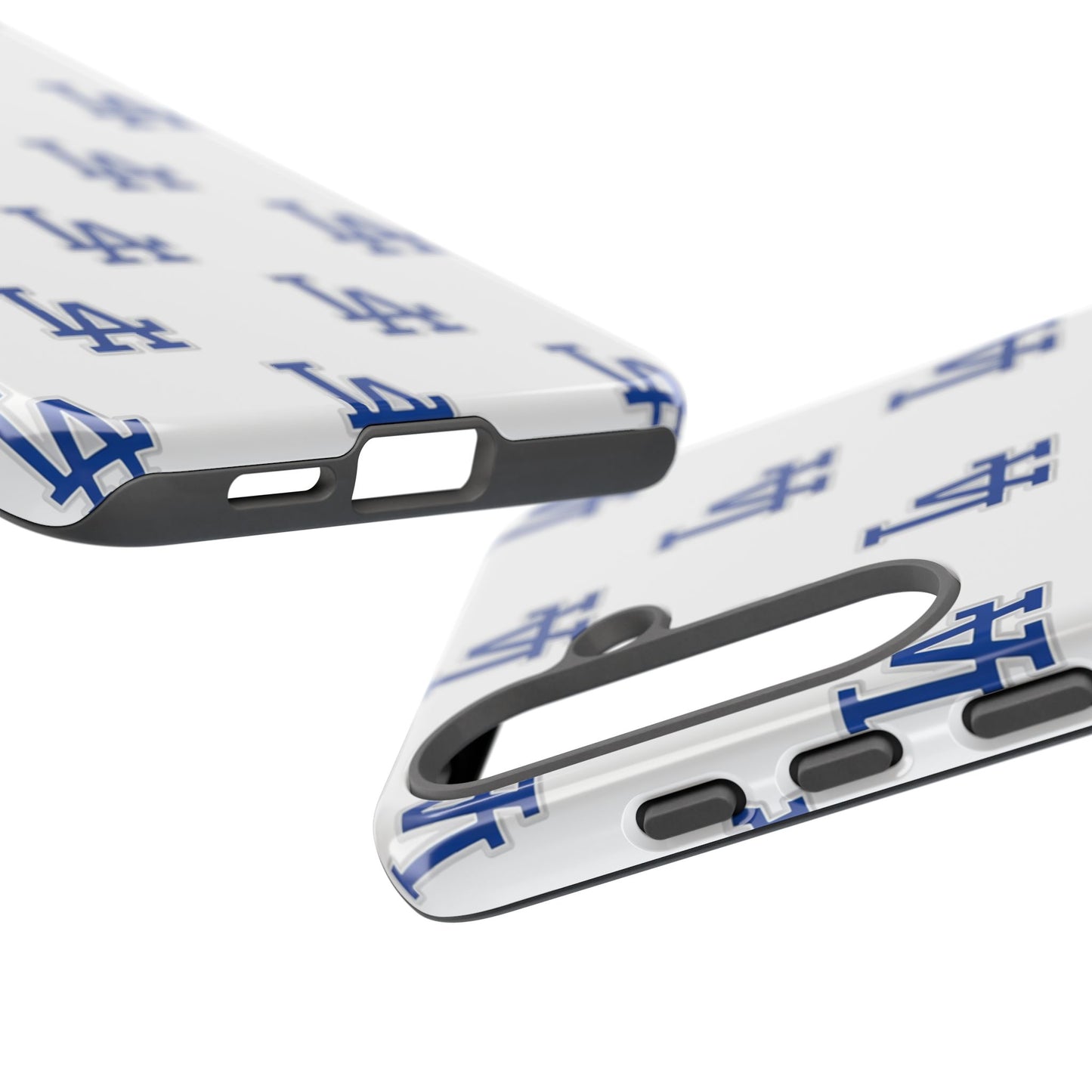 Blue LA Monogram Pattern Phone Case | Minimal Baseball Inspired Tough Cover