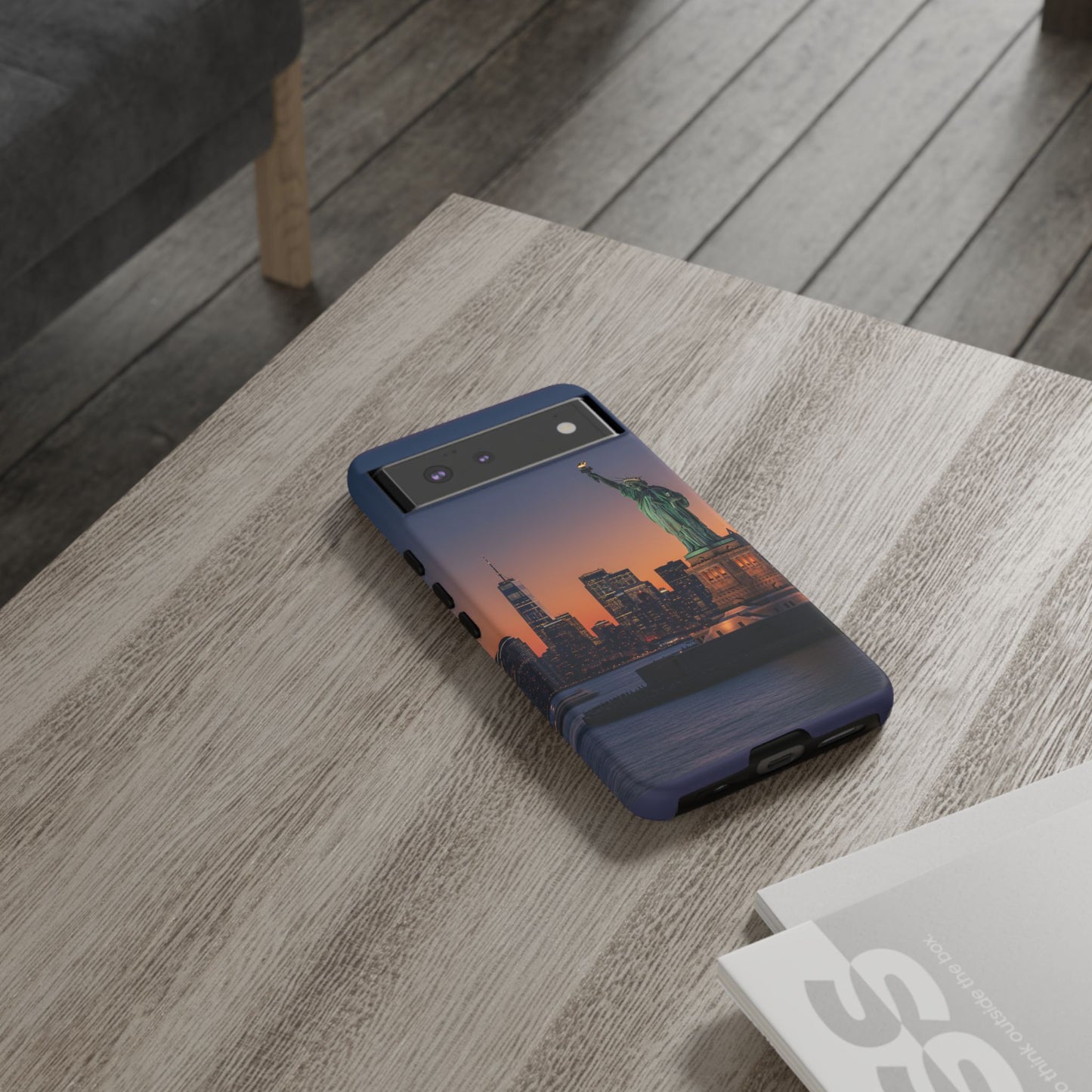 Statue of Liberty Sunset Phone Case – New York City Skyline Travel Aesthetic Tough Case