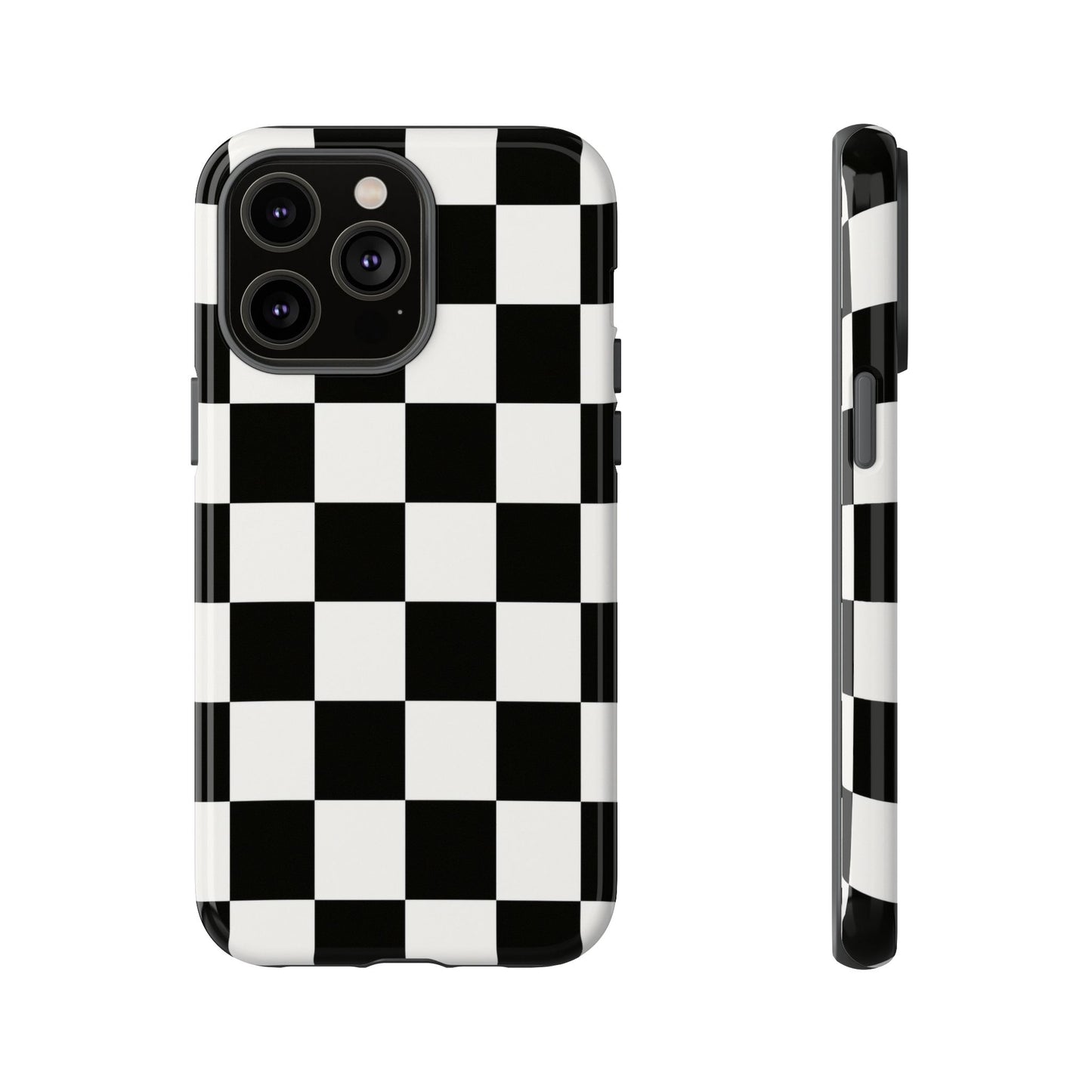 Black & White Checkerboard Phone Case – Classic Aesthetic Tough Protective Case for Iphone, Samsung Galaxy and Pixel