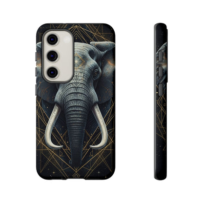 Elephant Mandala Phone Case – Black and Gold Spiritual Elephant Tough Protective Case