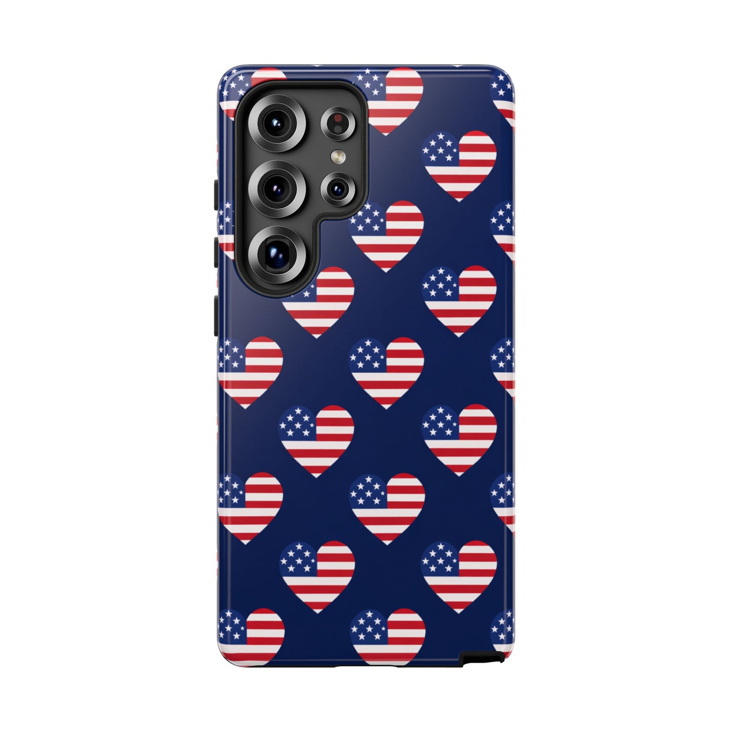 Patriotic American Flag Heart Phone Case – Tough Shockproof, USA Stars & Stripes for Iphone, Samsung Galaxy and Pixel