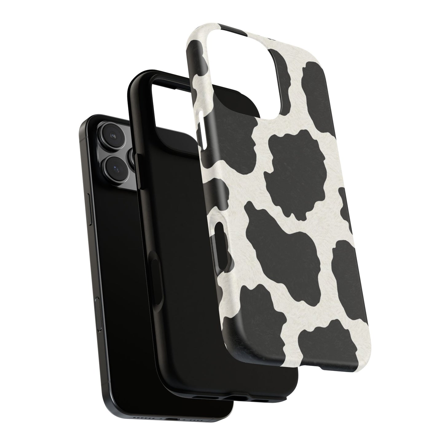 Black & White Cow Print Phone Case | Aesthetic Tough Protective Case