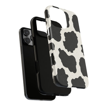 Black & White Cow Print Phone Case | Aesthetic Tough Protective Case