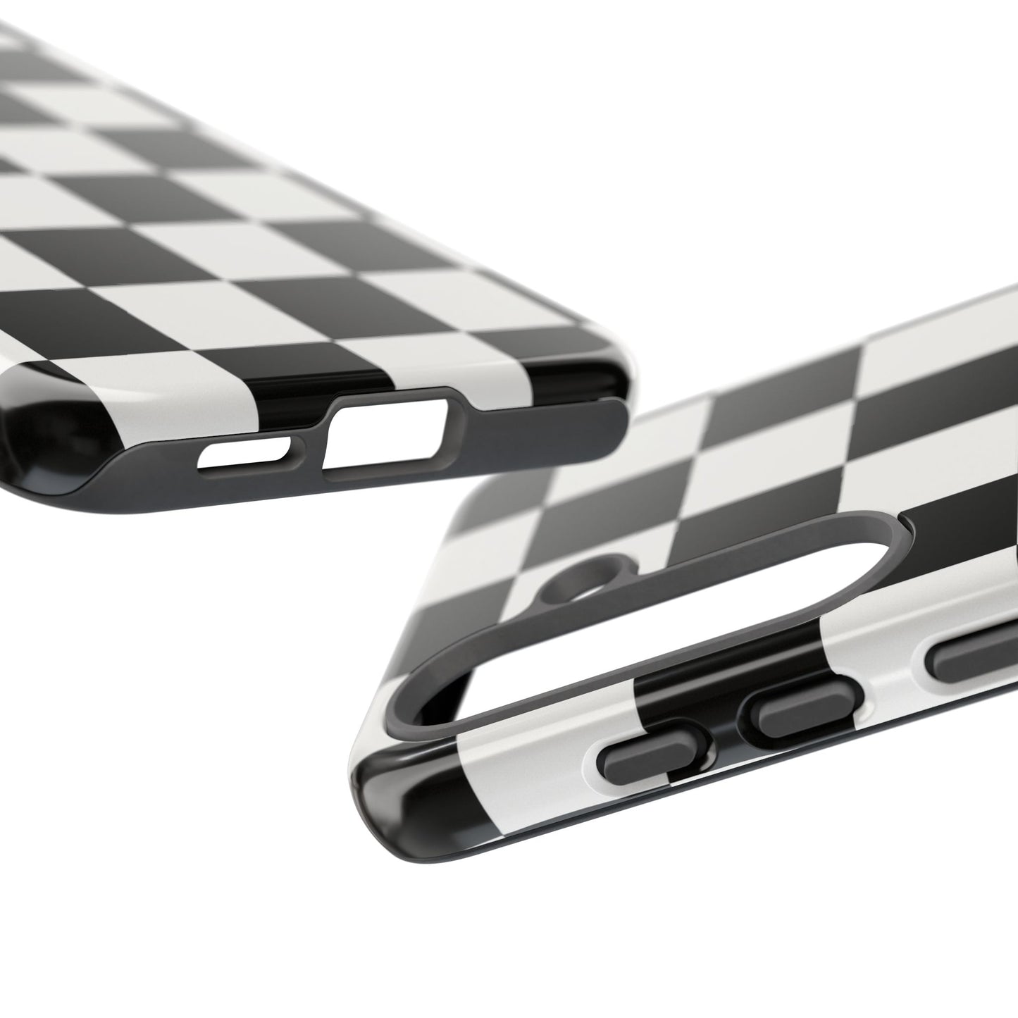 Black & White Checkerboard Phone Case – Classic Aesthetic Tough Protective Case