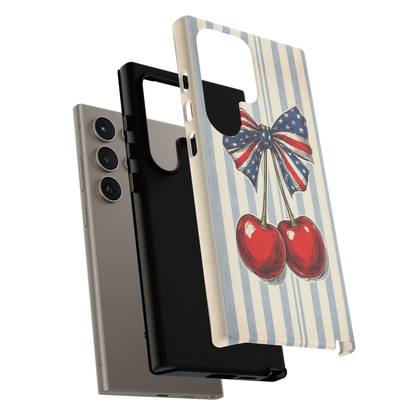 Patriotic Cherry Phone Case Americana Coquette Aesthetic iPhone Samsung