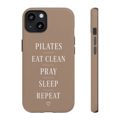 Pilates Phone Case | Eat Clean Pray Sleep Repeat Aesthetic | Wellness Girl Gift