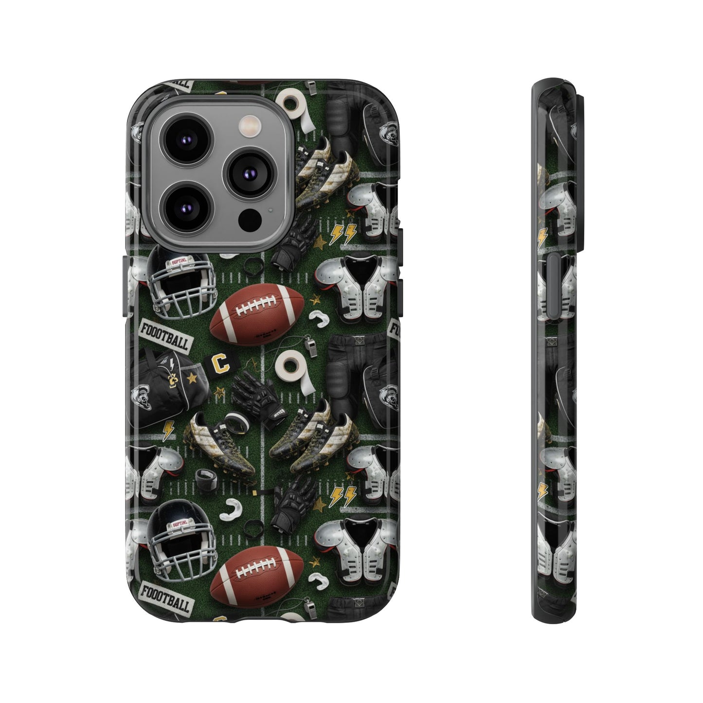 Football Pattern Phone Case – Sports Fan Tough Protective Game Day Case