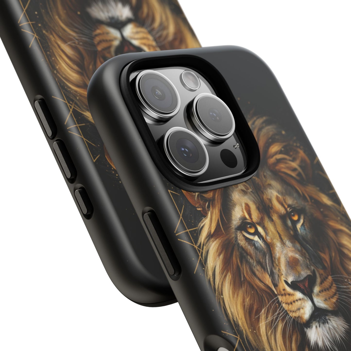 Majestic Lion Phone Case – Black Gold Luxury Lion Art Tough Protective Case