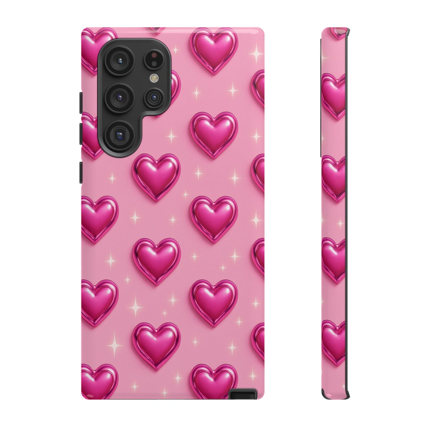 Pink Heart Pattern Phone Case | Tough Protective Case for Iphone, Samsung Galaxy and Pixel