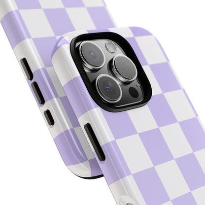 Lavender Checkerboard Phone Case | Pastel Aesthetic Tough Case