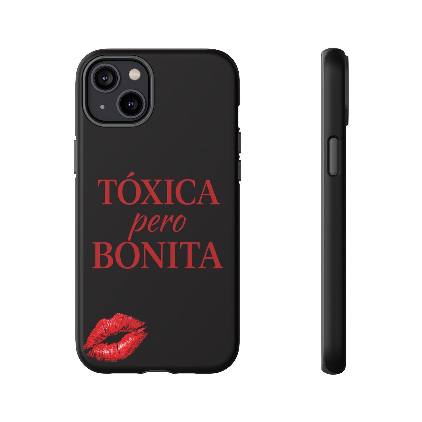 Toxica Pero Bonita Phone Case, Latina Quote Case, Red Lips Aesthetic, Spanish Saying Case, Trendy Tough Cover