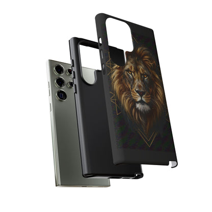 Majestic Lion Phone Case – Black Gold Luxury Lion Art Tough Protective Case