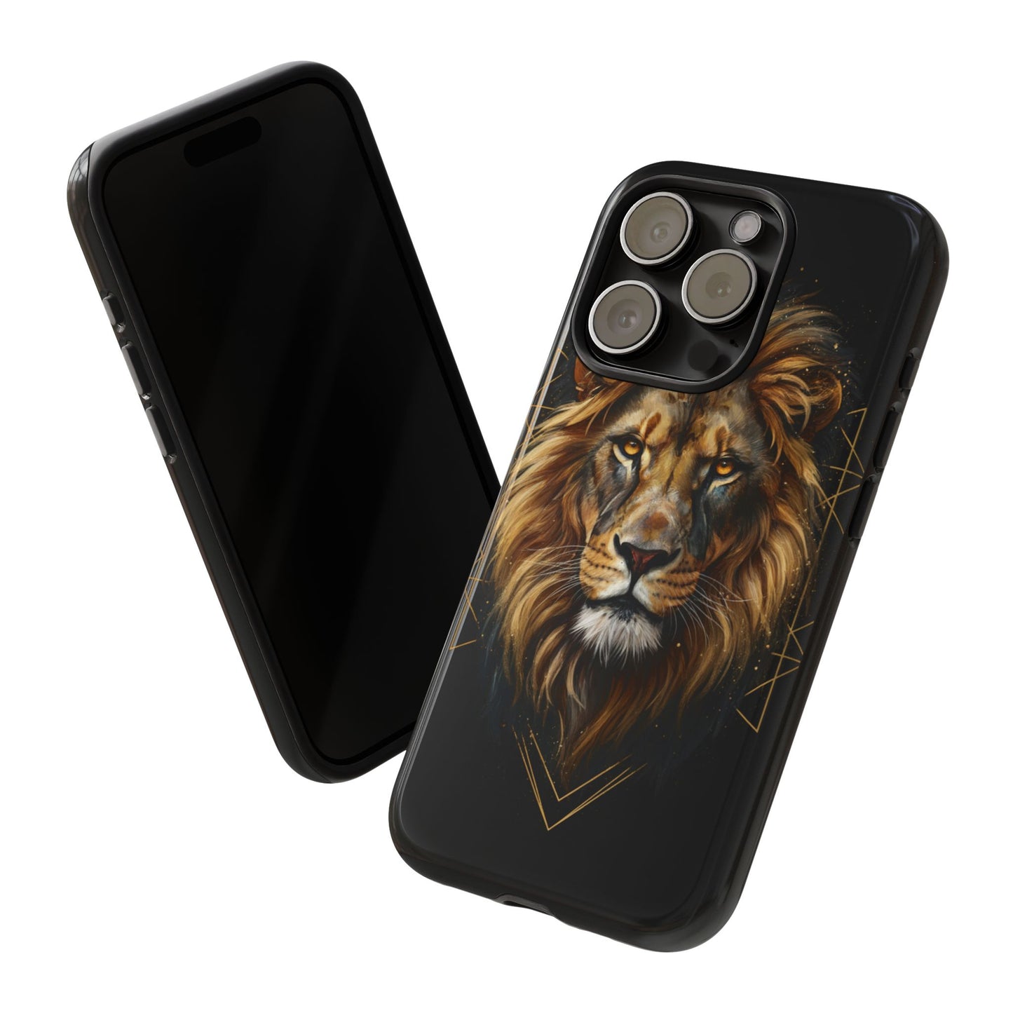 Majestic Lion Phone Case – Black Gold Luxury Lion Art Tough Protective Case