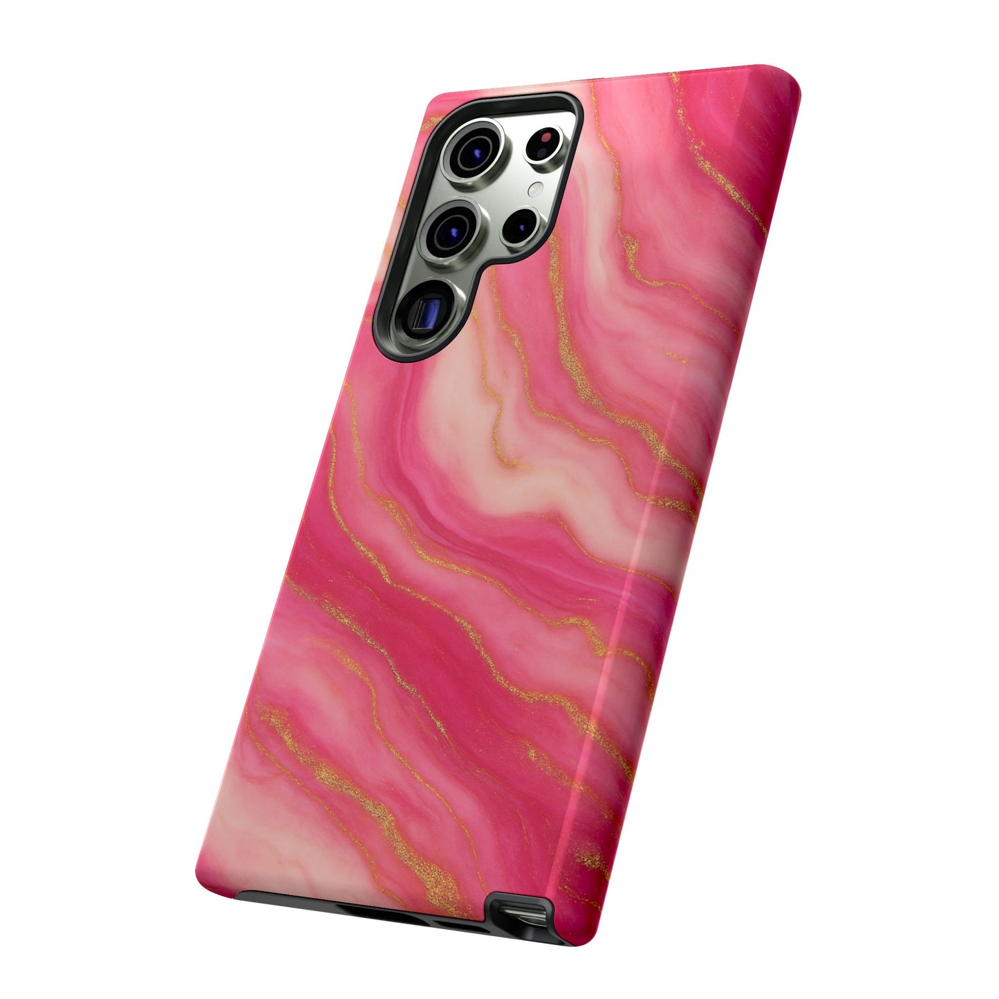 Pink Marble Phone Case | Rose Gold Swirl Aesthetic Tough Protective Case