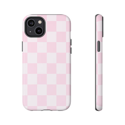 Pink Checkerboard Phone Case | Aesthetic Tough Protective Case