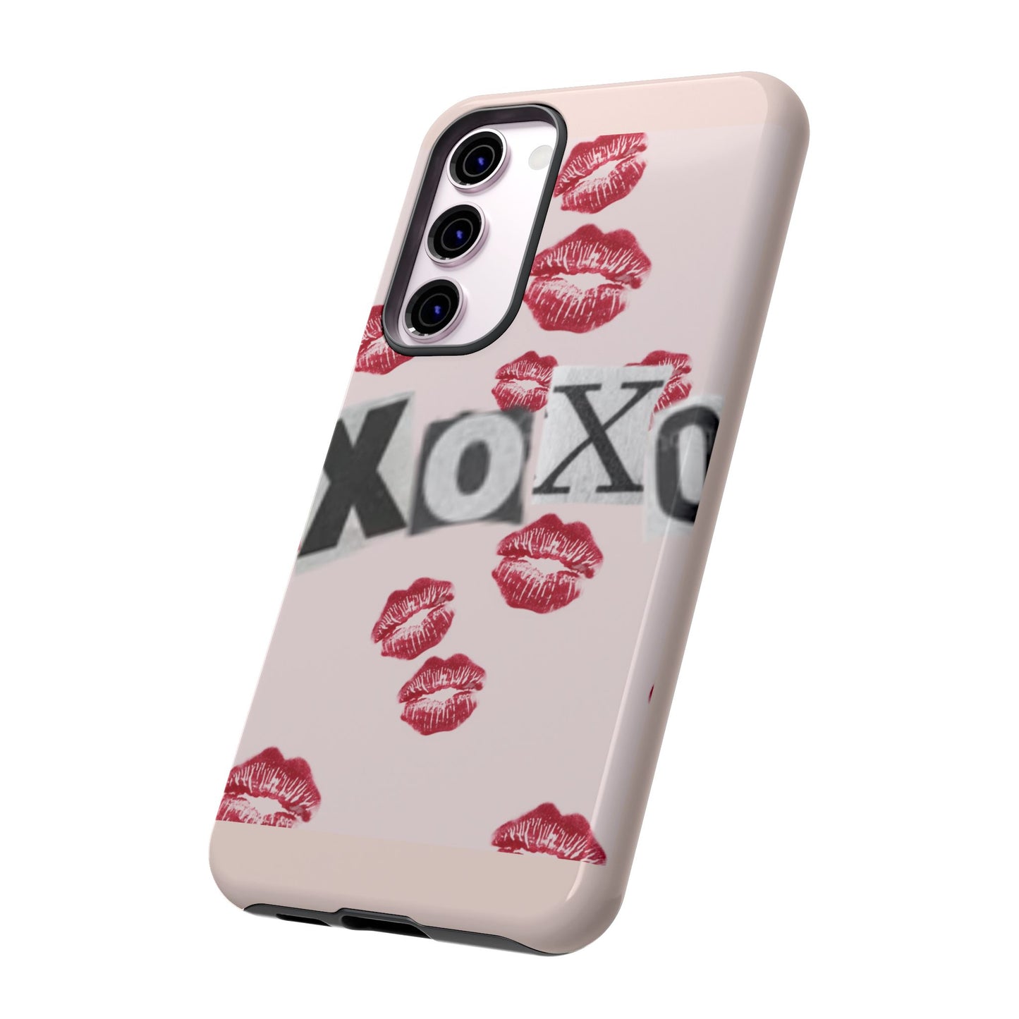 XOXO Kiss Print Phone Case | Coquette Valentine Aesthetic | Cute Pink Lipstick Kiss Tough Case for iPhone & Samsung